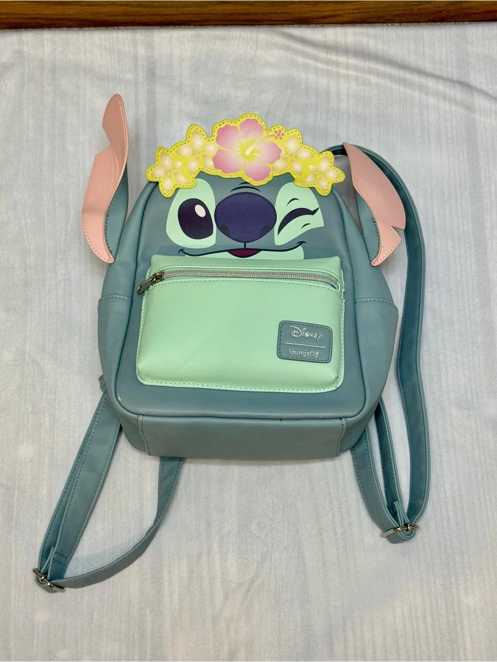 Disney Loungefly Stitch Flower Crown 3D Ears Mini Backpack